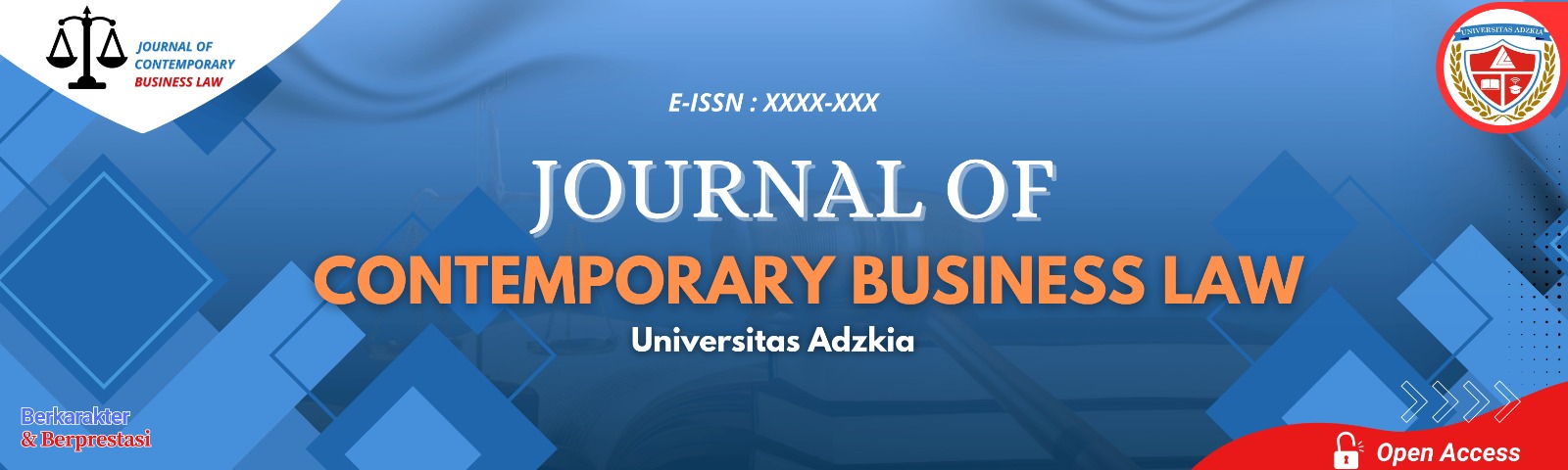 Journal of Contemporary Business Law - Universitas Adzkia